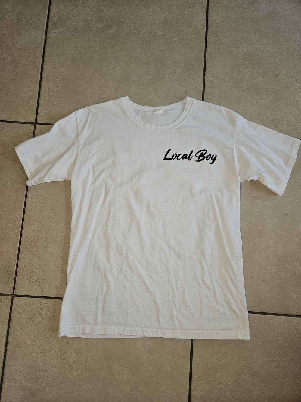 White 'Local Boy' Short Sleeve Graphic Tee